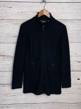 LIKE NEW ibex merino wool long black jacket